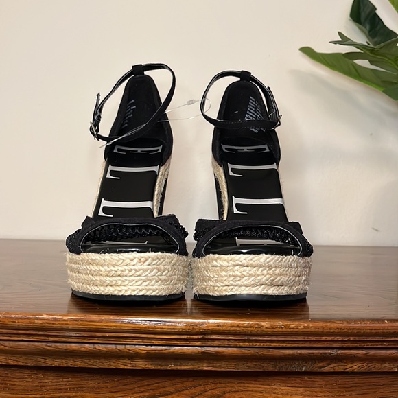 NEW ELLE Espadrille Suede Wedges - Picture 2 of 12